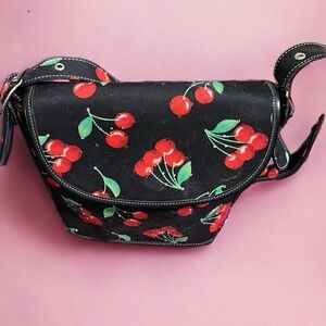 Crossbody in Black w/cherries & gems all over! Cute bag!!